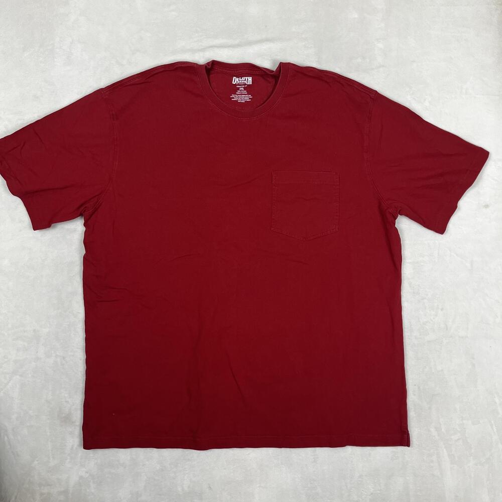 Duluth Trading Co Longtail T-Shirt Mens 2XL Red Pocket Workwear Cotton Tee